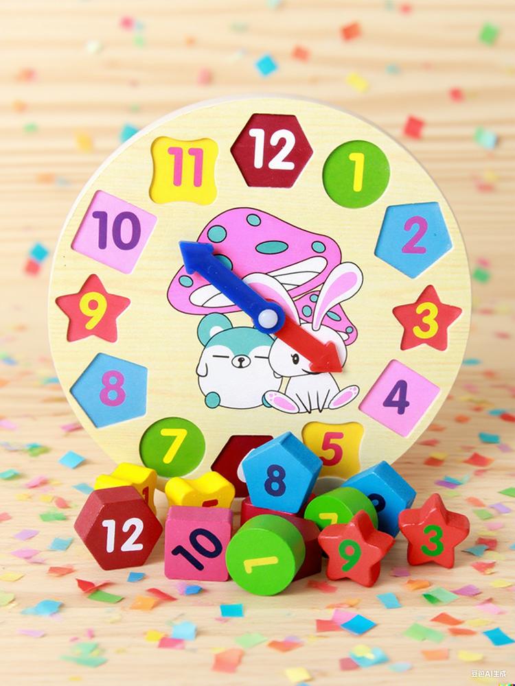 Wooden Clock Rabbit Style Children Montessori Toys for 3 4 5 6 7 8 Years Development Games Wood Puzzle Kids Educational Gift TMZ