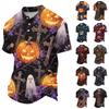 Herren Halloween Bedrucktes Kurzarmhemd für Feier Kostüm