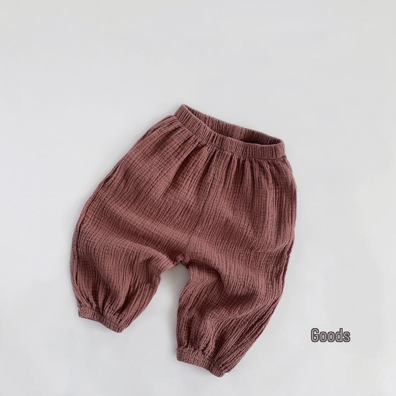 

Высококачественная хлопковая марля, защита от комаров, детские летние длинные брюки в корейском стиле 90 cm фиолетовый