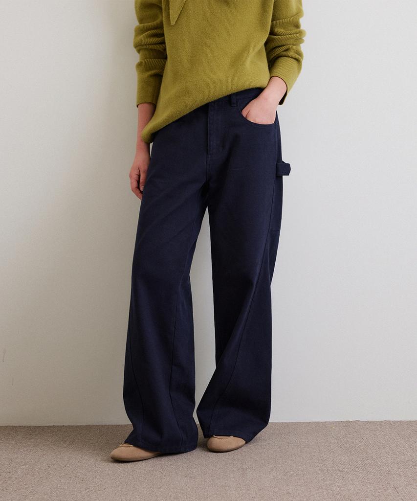 HANE Curved Kink Carpenter Cotton Pants_Deep Navy