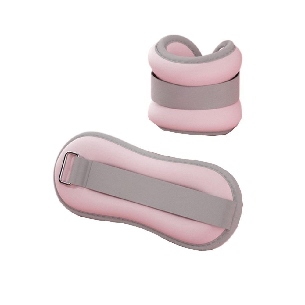 Adjustable Straps Weighted Sandbag Soft Sand Wrist Ankle Weights Adjustable Leg Band  Running 0.3kg x2 розовый