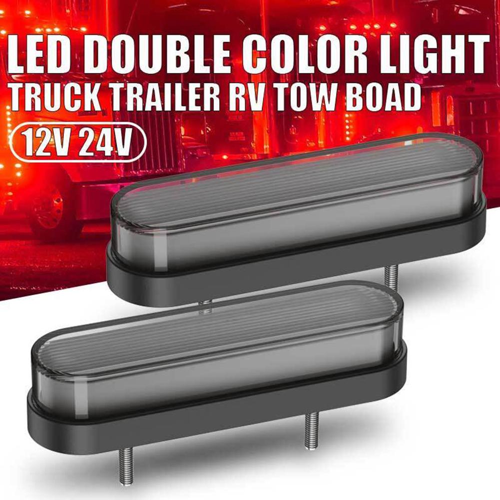 

1 Pair 34led Bi-color 3 In 1 Guide Light Trailer Truck Brake Flowing Drl Light Turn Signal Waterproof Indicator As shown