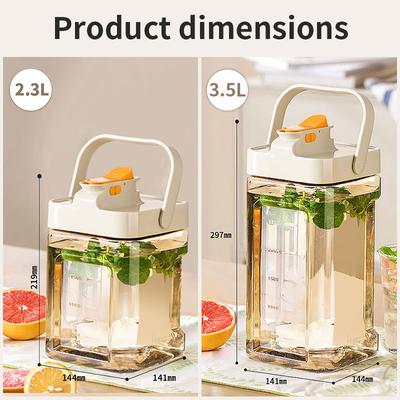 2.3L/3.5L Portable Plastic Drink Dispenser With Spigots Leakproof Cold Water Pitcher Kettle Jug Wine Container for Party Picnic
