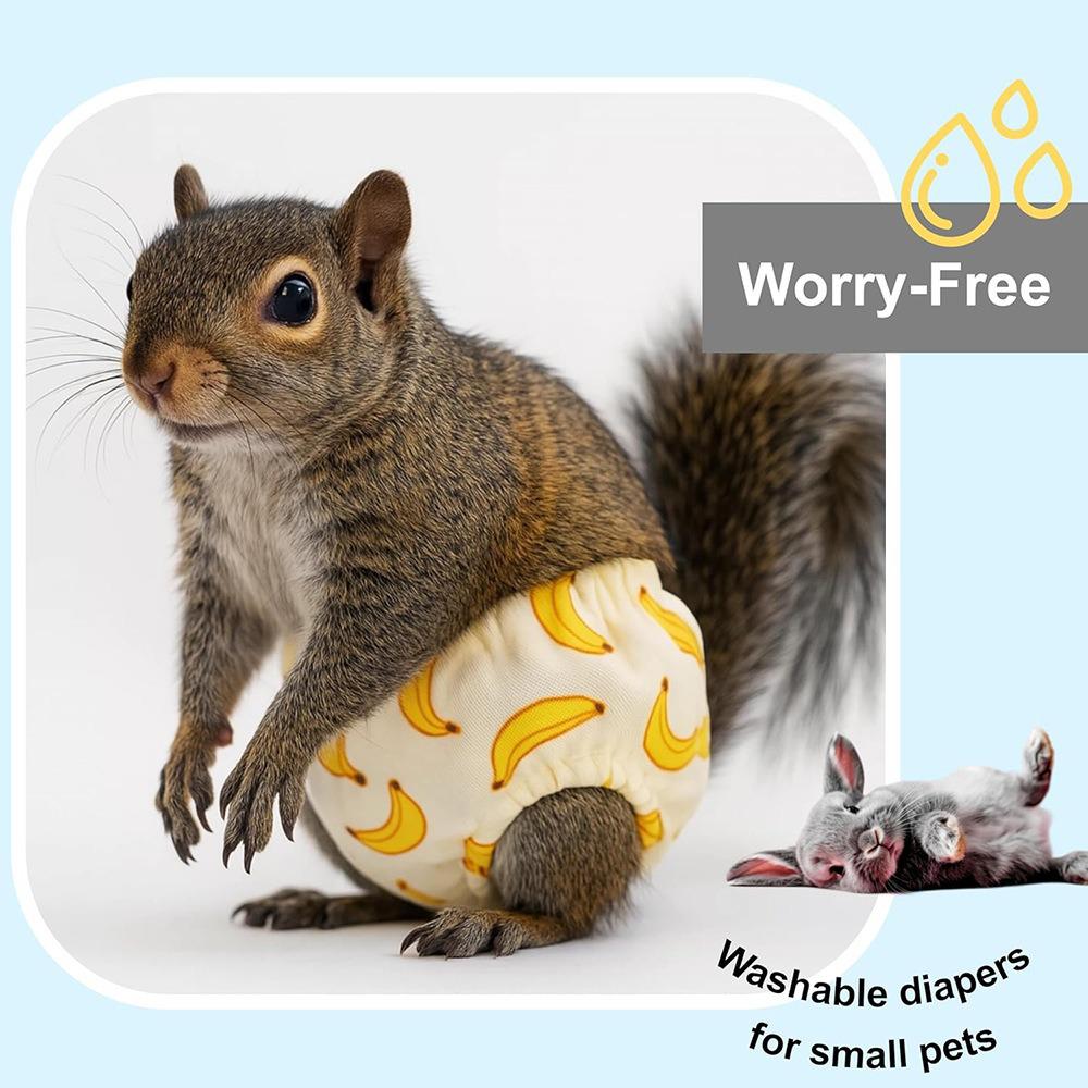Small Pet Washable Diaper Pants - Absorbent Outdoor Training and Cleaning Supplies for Squirrels