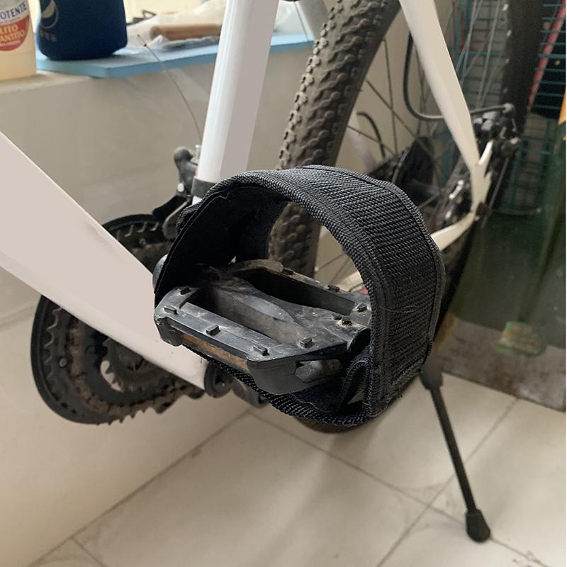 2Pcs Bicycle Fixed Gear Cycling Pedals Bands Feet Set With Straps Pedals Belt