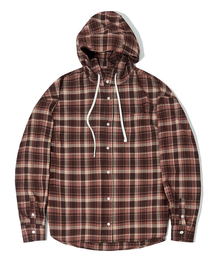 Sekeonmonollogeu Oversized Check Hoodie [Cherry]_Sesh012Cherry