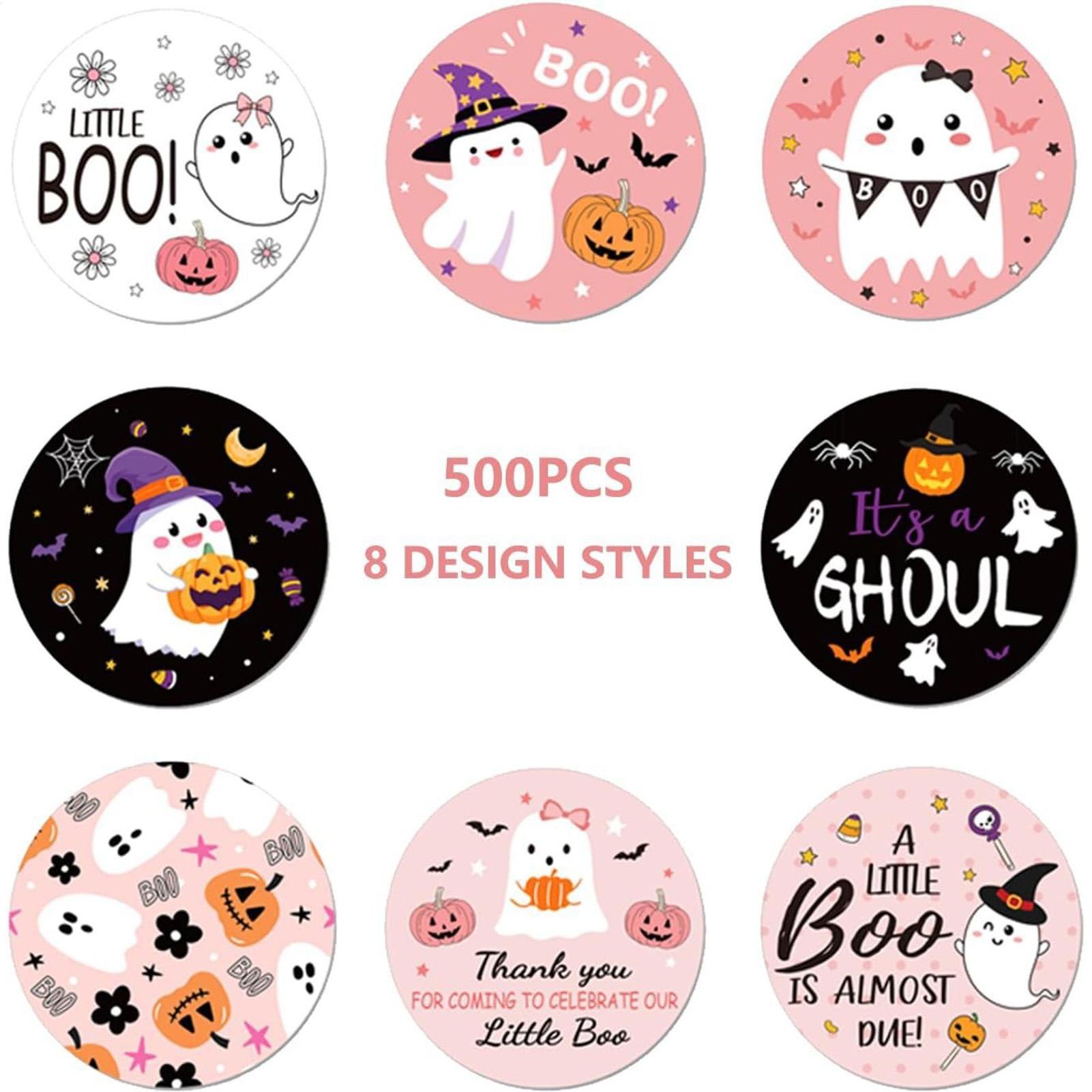 

500Pcs/set Cute Ghost Stickers Festival Adhesive White Ghost Halloween Scrapbook Stickers For Luggage Laptop Phone China Mainland