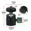 Mini Ball Head 1/4" Screw Mount 360 Swivel For Camera Camcorder DV LED Light Bracket Tripod Action Camera Stand