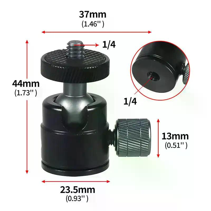 Mini Ball Head 1/4" Screw Mount 360 Swivel For Camera Camcorder DV LED Light Bracket Tripod Action Camera Stand