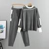 Conjunto de punto para mujer, conjunto de dos piezas con Top de punto informal, temperamento a la moda, primavera y otoño