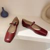 Fashion Flat Shoes for Women 2025 Spring Autumn Mary Janes Shoes Square Toe Shallow Casual Ladies Shoes Women's Plus Size 41-43 loafers