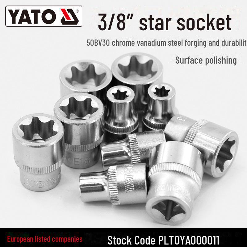 

YATO 3/8 гнездо Star Mid-Flight, хром-ванадиевая сталь, форма цветка