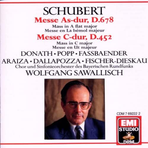 

CD SCHUBERT, DONATH, POPP; SAWALLISCH - Schubert: Mass in a Flat CDM7692222 EMI Studio DRM Germany Classical Used