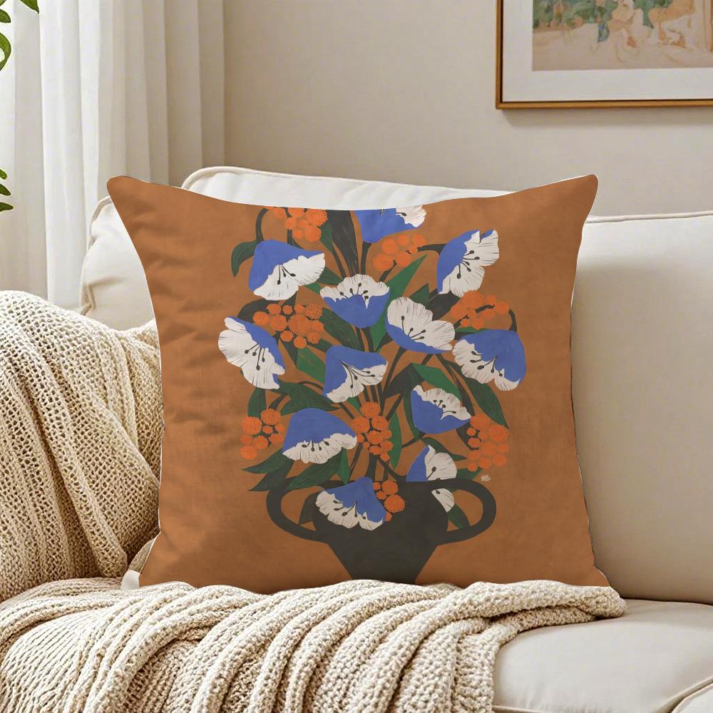 Vintage vase print Cushion Cover Pillowcase Antidustmite living Room Sofa Decor Cushion Room