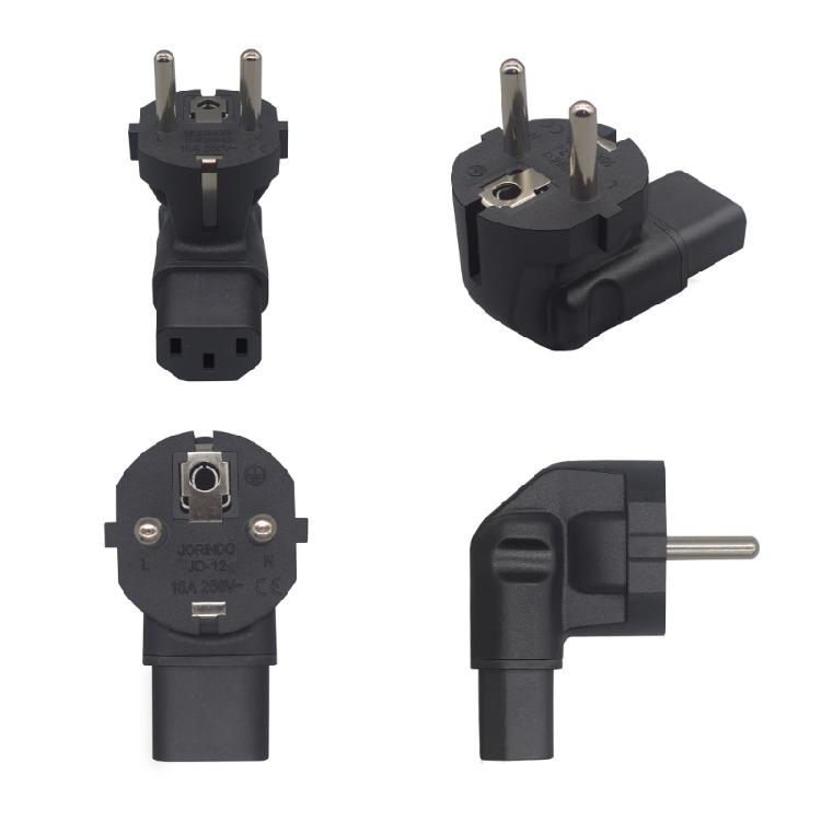 IEC 2Pin Male to 3Pin Female IECC13 to EU4.8 Europe Power Plug Adapter Converter