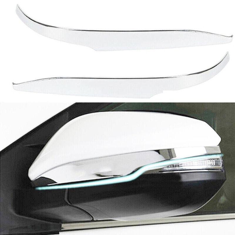 For LHD Toyota Highlander RAV4 2013-2018 ABS Chrome Side Rearview Mirror Strip Cover Door Wing Exterior Trim Adhesive Sticker