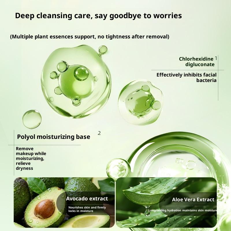 80 Pcs Avocado Scented Makeup Remover Wipes - Deep Cleansing, Hypoallergenic, Moisturizing
