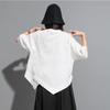 Morino Short Sleeve Loose Fit Solid Street Summer Size Women's T-Shirt, Color, Asymmetrical, Zippered, Off-the-Shoulder, Casual, Fashionable, Unique,