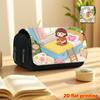 1pc Healing Tale Bedroom 2D Flat Printing Double-Layer Flip Black Pencil Case Back-To-School Essential Pencil Box, Daily Multi-Functional Makeup Bag, 