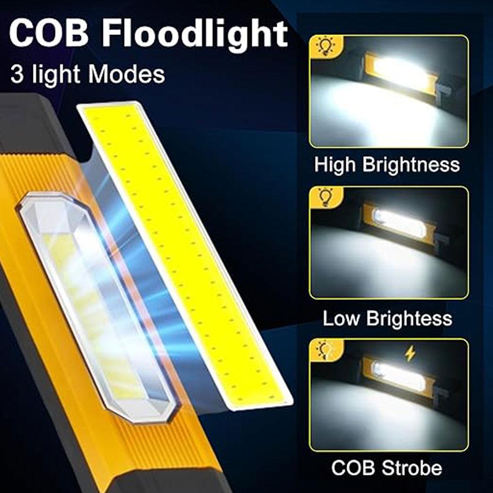 Rechargeable Powerful COB LED Work Light Car Garage Mechanic Lamp USB Flashlight Magnetic Torch Emergency Light Warning Light