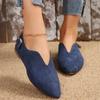 New Women Loafers Retro Pointed Toe Suede Flat Shoes Summer Slip On Casual Shoes Female Feetwear Zapatos Mujer Plus Size 36-43