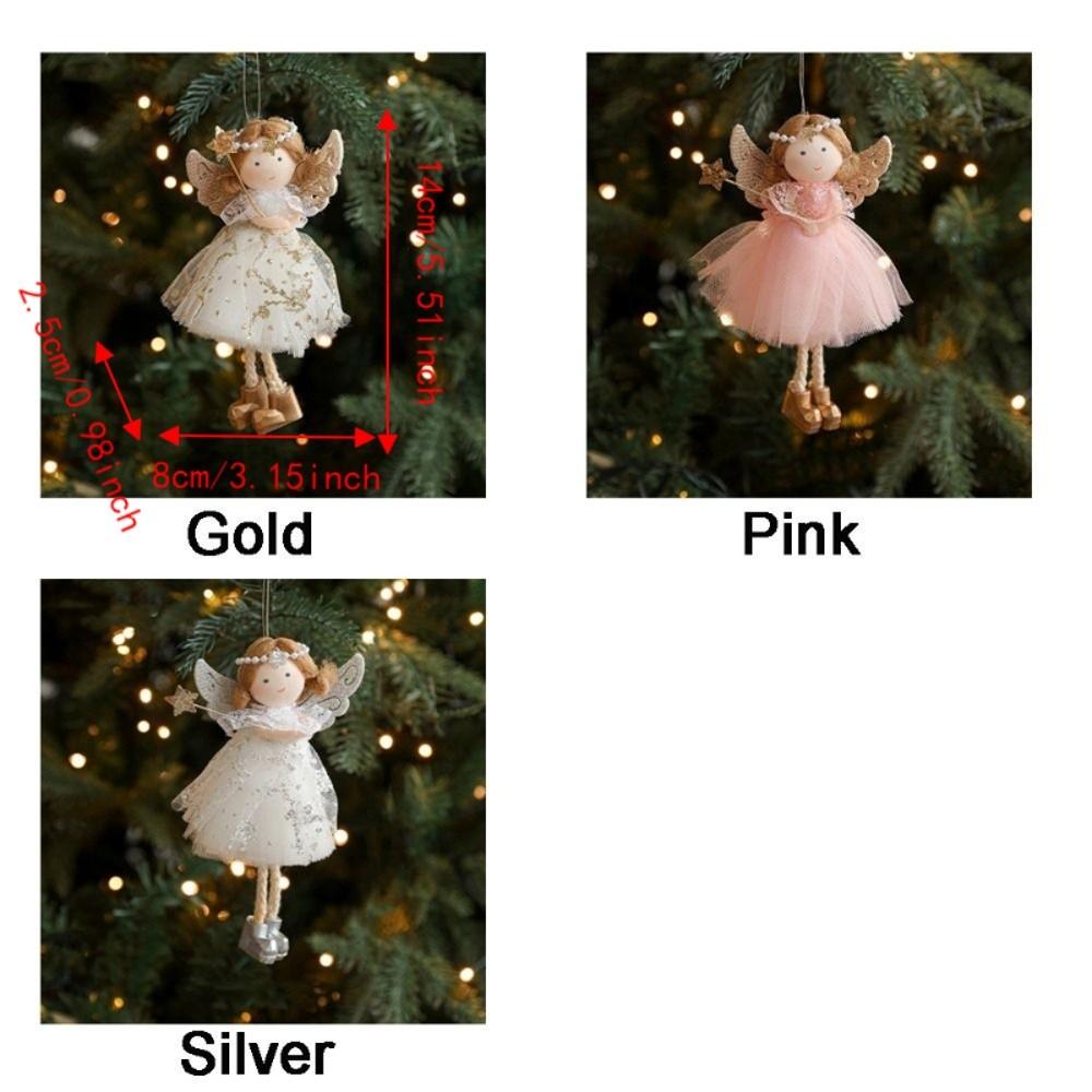 Fabric Xmas Tree Angel Pendant Tulle Skirt Christmas Tree Decor Home Decor