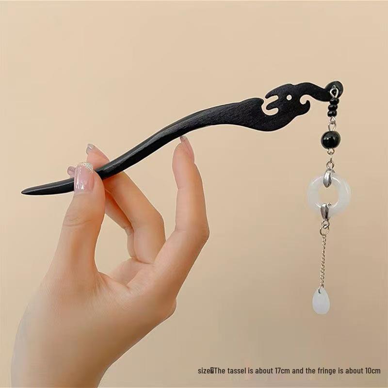 Sandalwood Women's Hairpin: Elegant Modern-Chinese Style Wooden Updo Stick