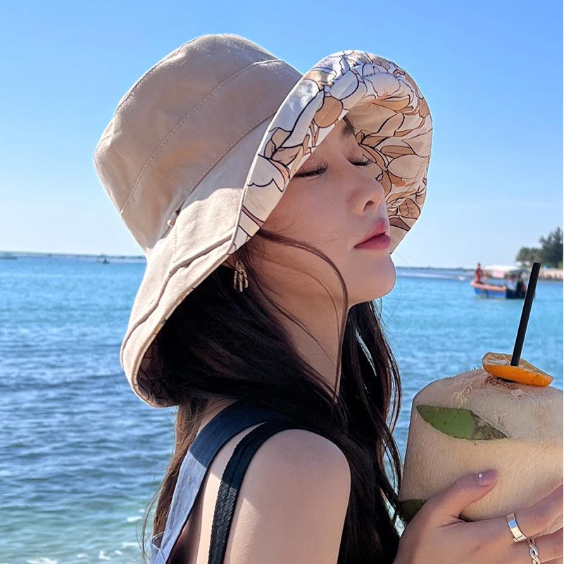 Women's Double-Sided Wide-Brim Bucket Hat - Breathable, UV Protection for Summer Outdoor Activities