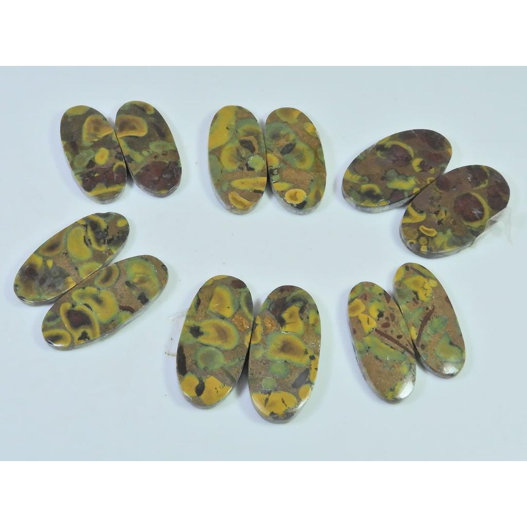 178Cts. Natural Fruit Jasper Matched Pair Oval Loose Gemstone 06Pair Lot C-2180
