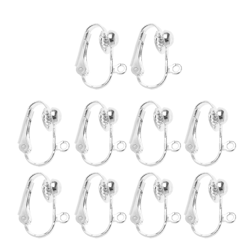 Gold Silver Clip-on Earring Clip Converter for Non-Pierced Ears Jewellery Making серебряный