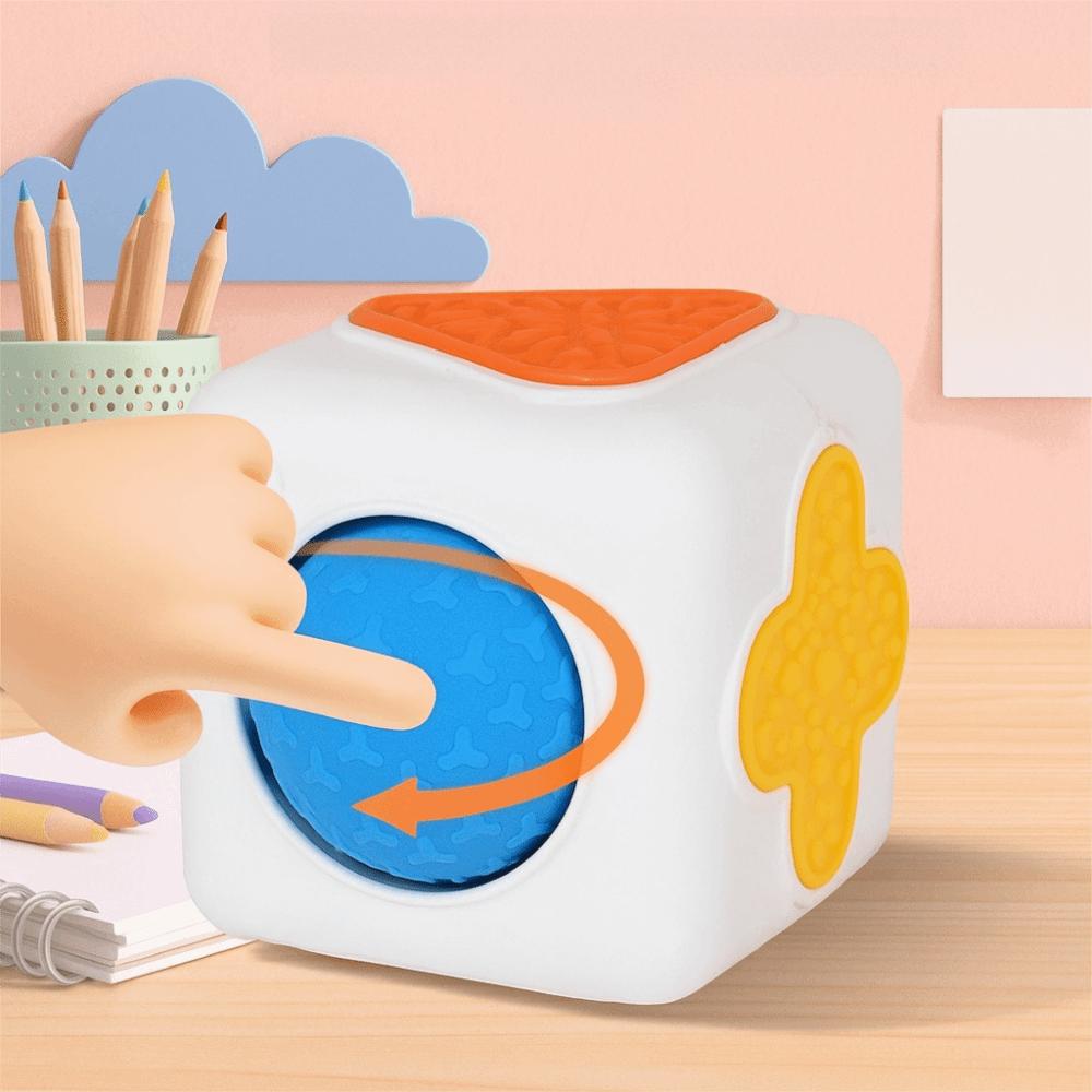 3D Stereoscopic Sensory Hexahedron Geometry Multi-faceted Fingertip Roller Sensory Cube  Kids Toy