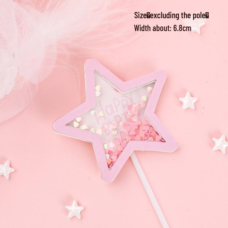 Pink Themed Cake Decor: Heart & Cloud Balloons with Insert Cards for Birthday Parties