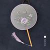 Embroidered Round Fan, Chinese Ancient Style Round Fan, Fairy-Like Hanfu Cheongsam Fan, Classical Palace Fan, Gardenia Jasmine Dance Fan