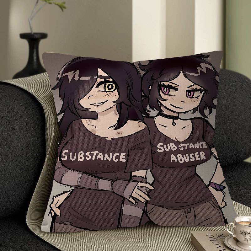 Die Sargabdeckung von Andy und Leyley Kissenbezüge Cartoon Sofa Dekoratives Zuhause Zweiseitiger Druck Kurzer Plüsch Niedliche Kissenhülle