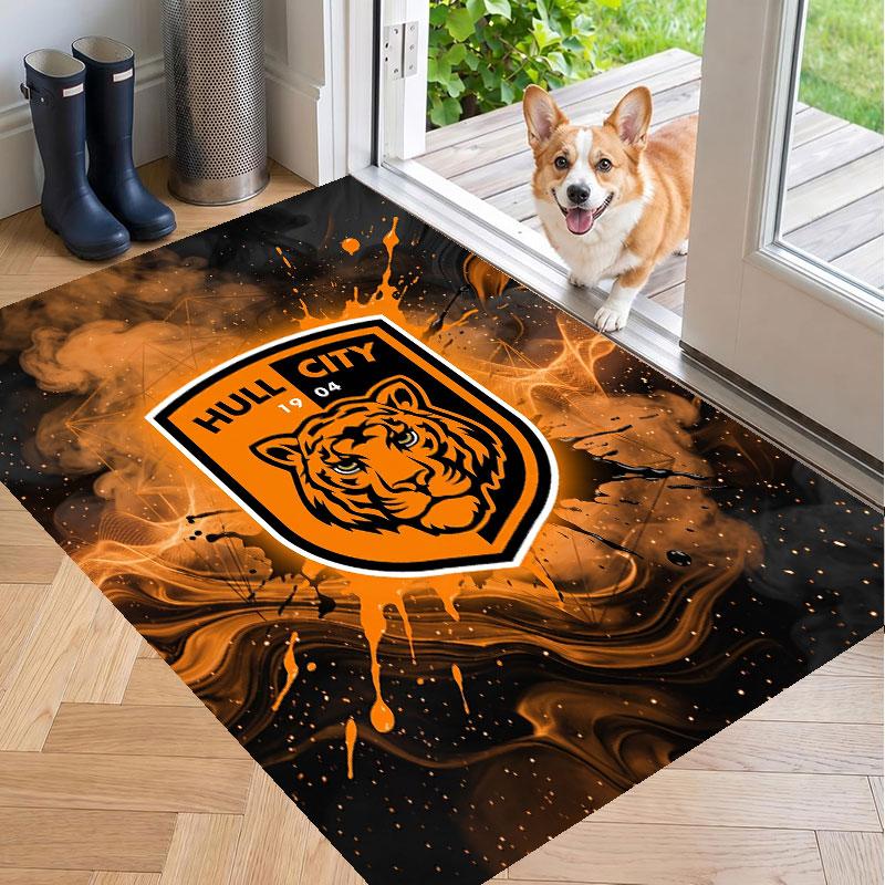 Soft Floor Carpet Hull City Football Pattern Area Rug Decorative Mat For Home Room Decoration