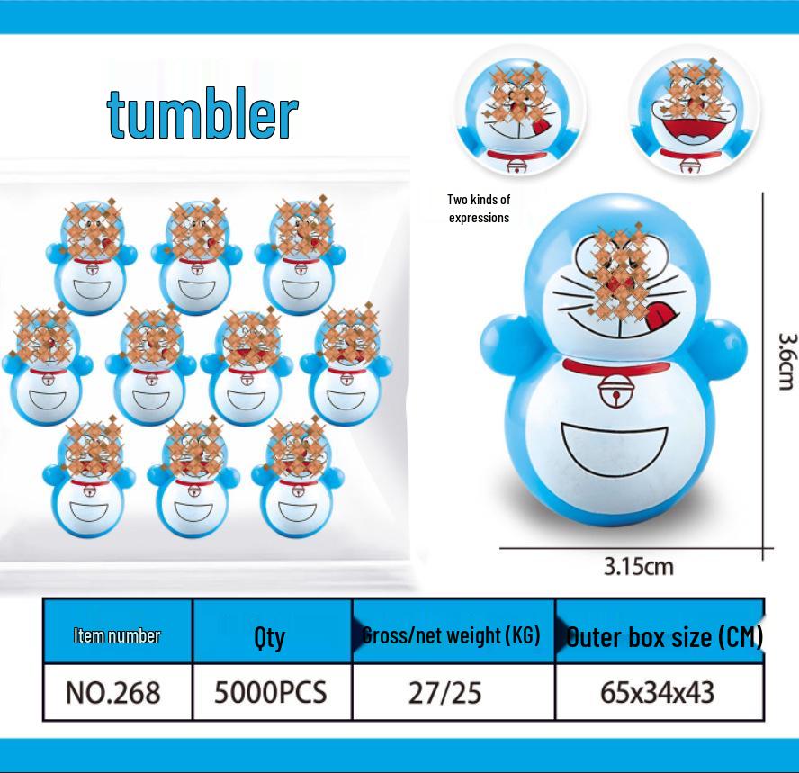 TikTok Stil Mini Stehaufmännchen Astronaut Tiger Blau Desktop Ornament Spielzeug Blind Box