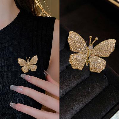 Mode Strass Schmetterling Broschen Anstecknadeln Für Damen Kleidung Mantel Hochzeiten Schmuck Party Zubehör Geschenke