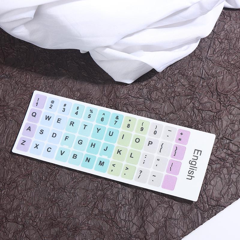 1Pc English Keyboard Sticker Makaron Color Key Sticker Desktop Computer Sticker