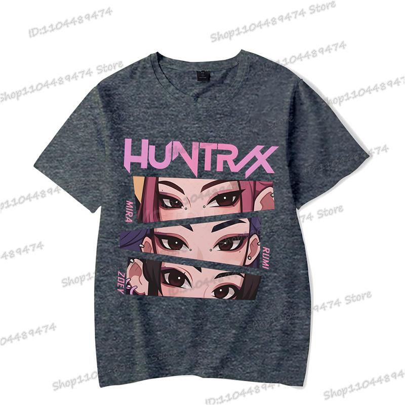 Dívčí Kpopové tričko s potiskem Lovci démonů Rumi Zoey Mira Anime Letní ležérní tričko Pánské Dámské Korejské Ulzzang Tričko Dárky