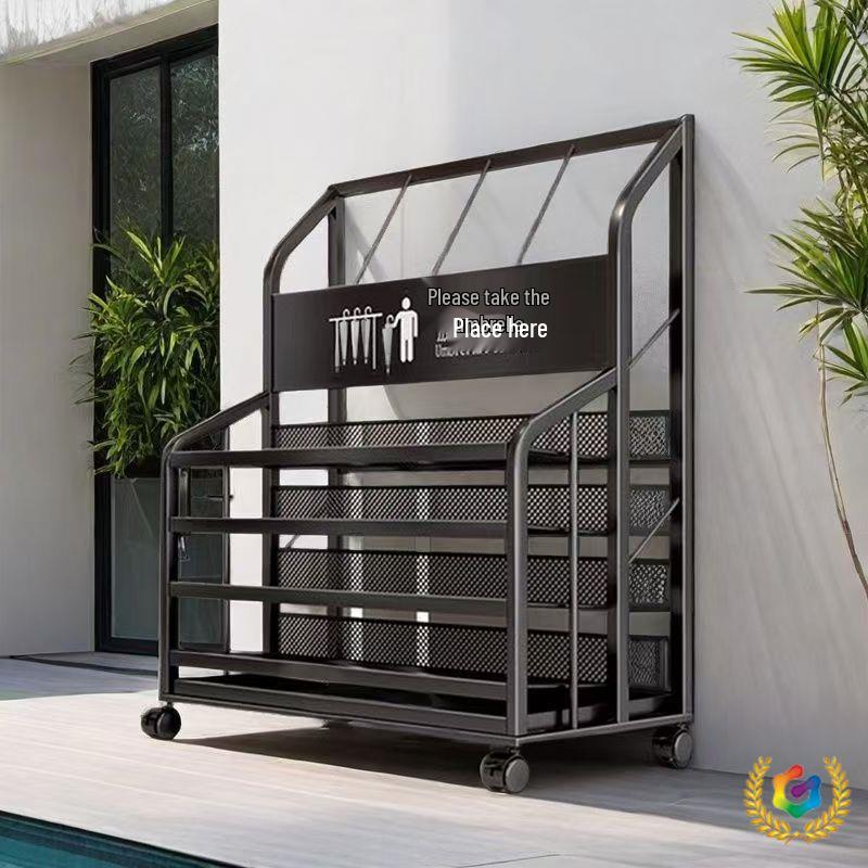 Commerciële Paraplubak met Grote Capaciteit en Afdruiprek voor Kantoor, Hotellobby, Klaslokaal of Entree.