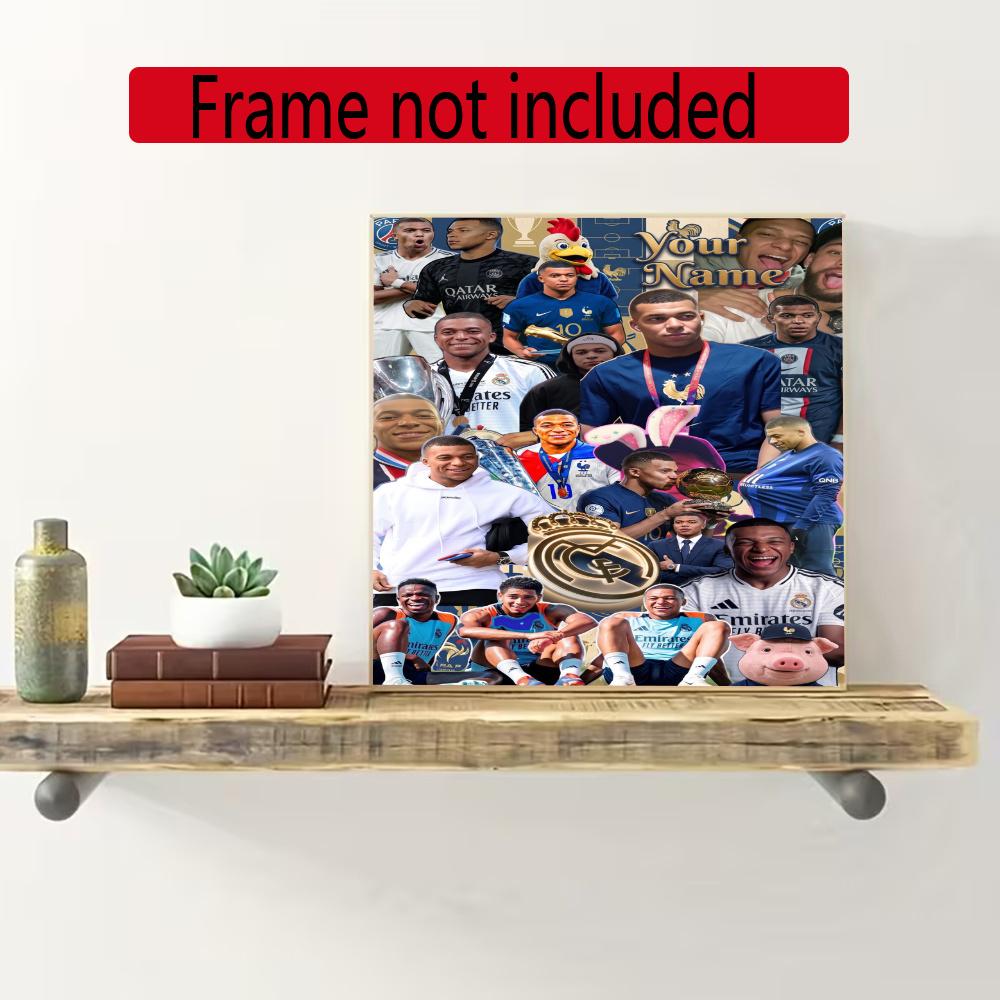 Mbappe Personalized Name Diamond Paintings Mosaic Wall Round Diamond Art Painting Kits Embroidery Crystal Accessories Frameless