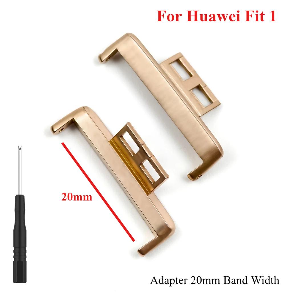 1Pair Adapter For Huawei Watch Fit 3 Strap 20mm Smartwatch 316L Stainless Steel Connector Accessories for Huawei fit2/1 band