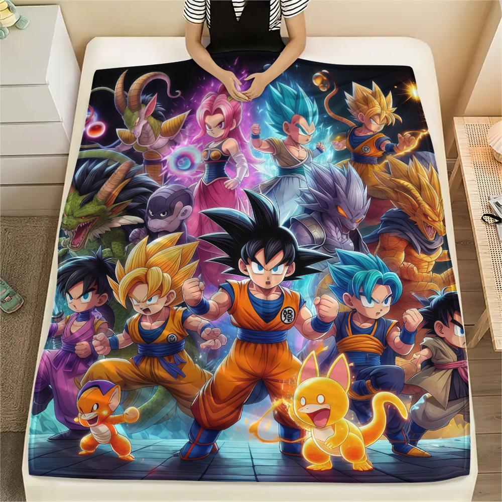 

Dragon Ball Super Print Flannel Blanket, Warm for Sofa Bed Chair Picnic Travel, Bedroom Decorative Throw -HE7 75x90cm