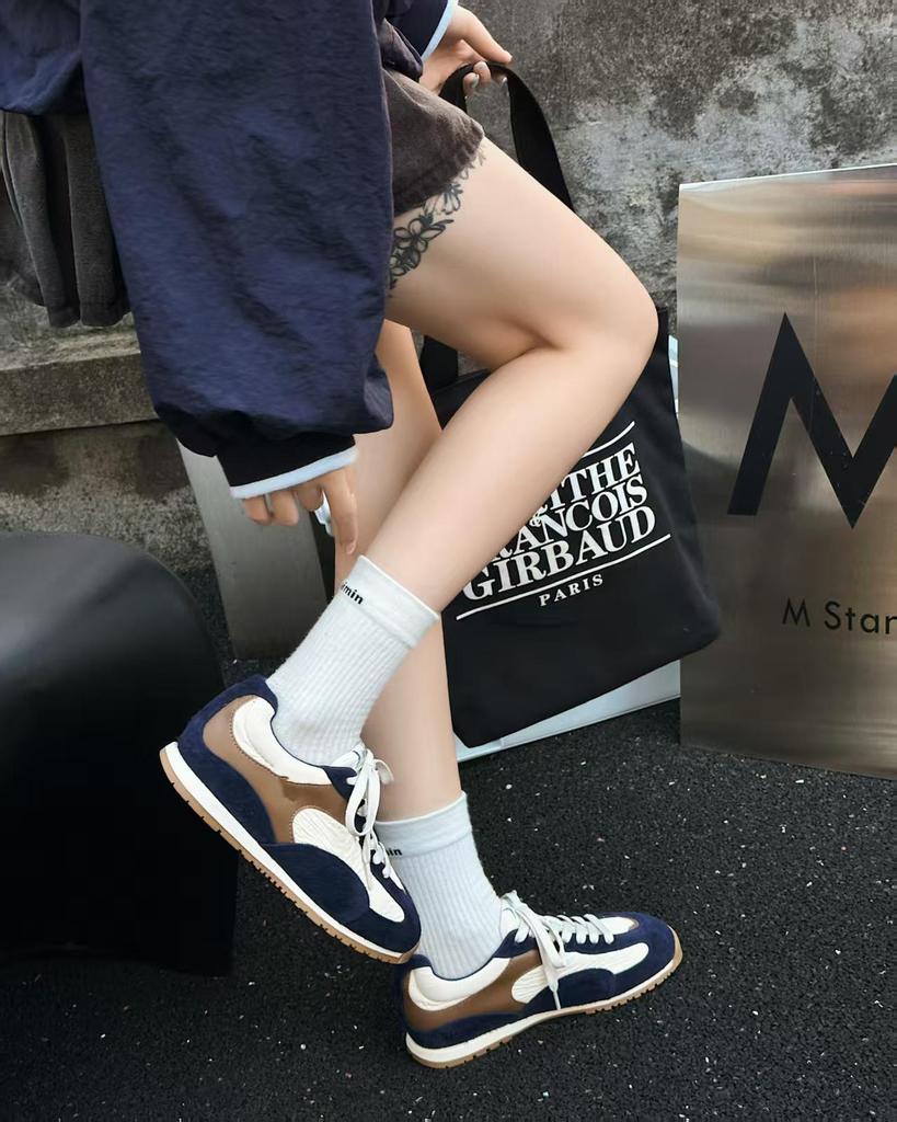 Damen 2025 Sommer Retro German Trainer: Echtes Leder, Atmungsaktiv, Leicht, Kleine Größe, Innenerhöhung, Lässige Sportschuhe.