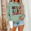Women's Casual Fashion Round Neck Long Sleeve Christmas Printed Sweatshirt