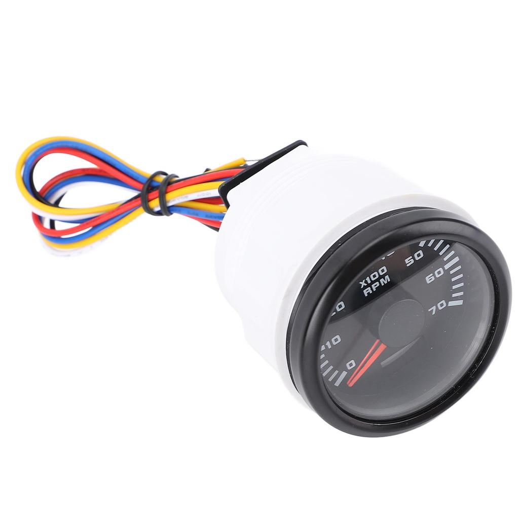 52mm 7000RPM Tachometer with Hourmeter 7 Color Backlight   9-32V RPM Gauge for Truck Tractor Car RV Boat