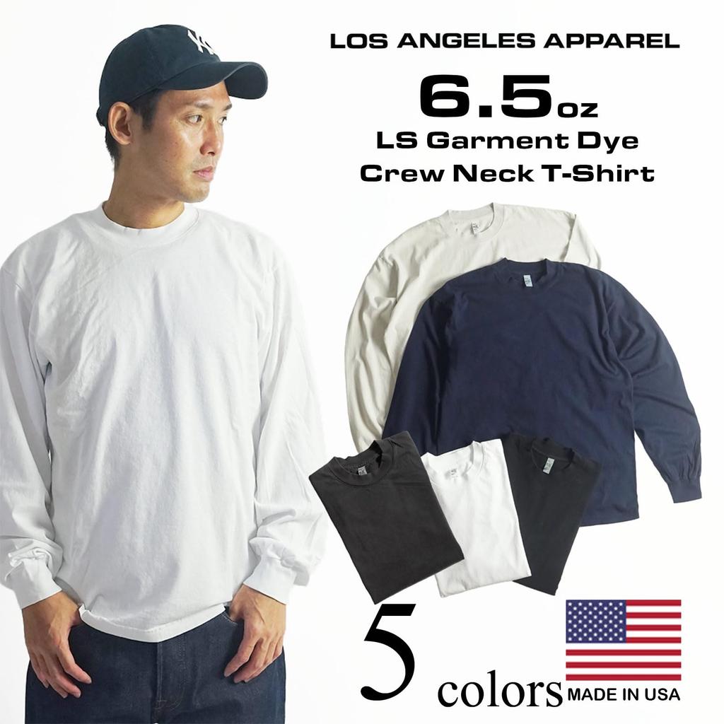 Angeles LOS ANGELES APPAREL 1807GD oz Garment Dyed Crew Neck Long Sleeve Black S [Los Apparel] 6.5 T-Shirt