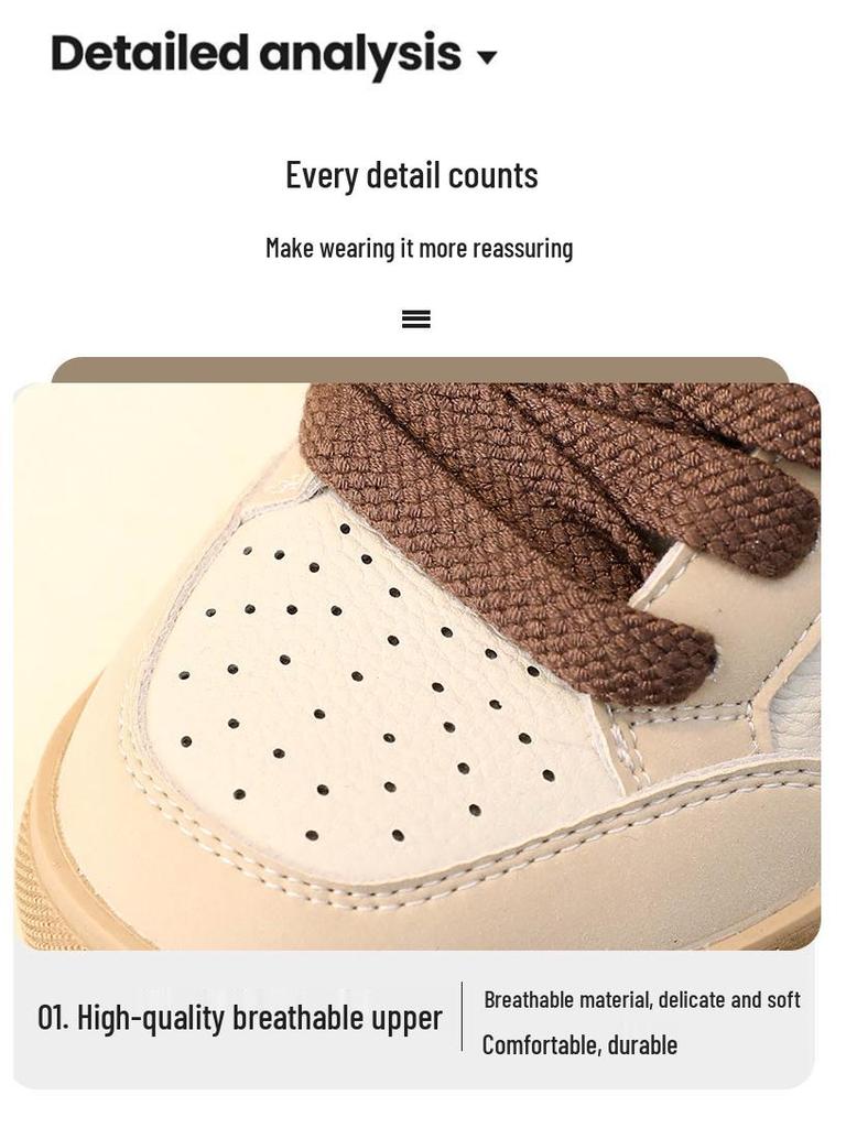 Kids' Genuine Leather Skate Shoes 2025: New Spring/Autumn Style with Star Design for Boys and Girls