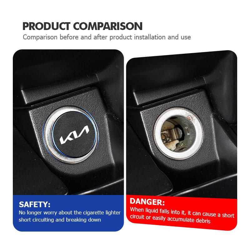 ADX3 Car Cigarette Lighter Cap Aluminum Alloy Auto Accessories For KIA Cerato Soul Venga Forte Spectra Sedona Niro Cadenza