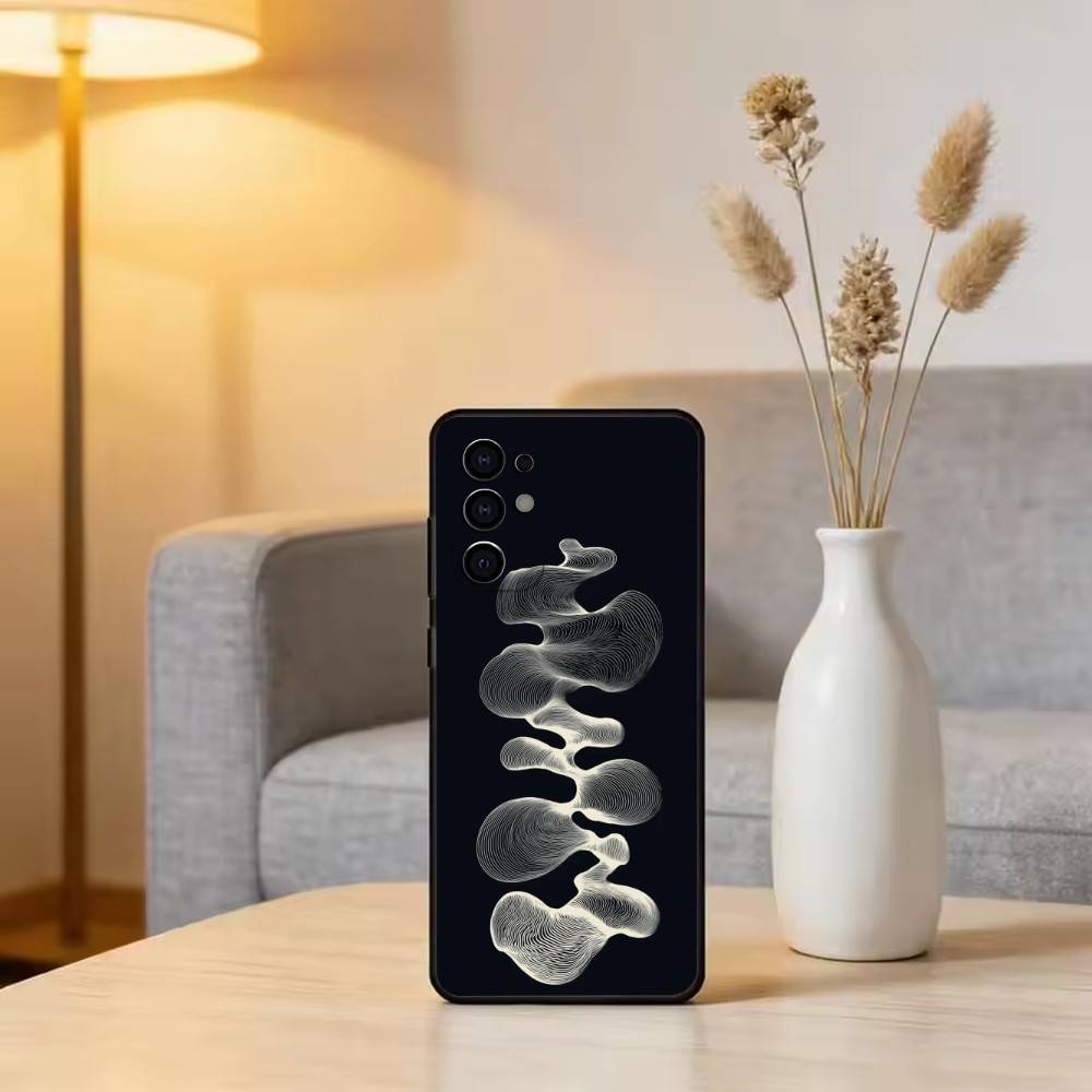Minimalistisches Linienkunst Handyhülle Schwarzes Silikon Weich Für Samsung S25,S24,S21,S22,S23,S30,Ultra,S20,Plus,Fe,Lite